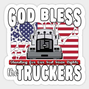 GOD BLESS THE TRUCKERS - USA FLAG TRUCKERS FOR FREEDOM CONVOY USA FLAG - FREEDOM CONVOY 2022 Sticker